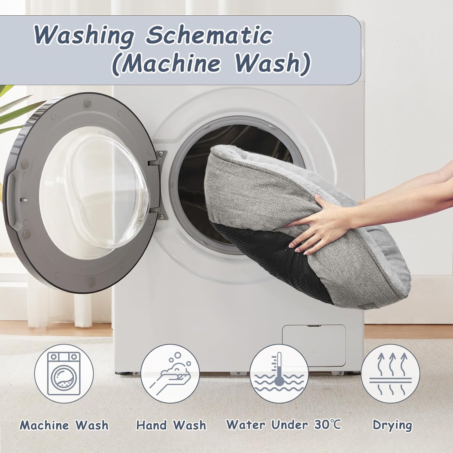 Cat Beds ,Kitten Bed,Dog Bed for Extra Small Dogs Breeds,Puppy Kennel Bed, Comfy Durable Pet Sleeping Bed, Washable Roun Cat Bed & Non-Slip Bottom, Size 18"L X 18"W X 6.5"Th