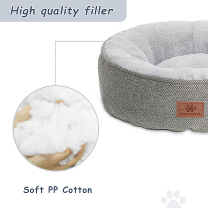 Cat Beds ,Kitten Bed,Dog Bed for Extra Small Dogs Breeds,Puppy Kennel Bed, Comfy Durable Pet Sleeping Bed, Washable Roun Cat Bed & Non-Slip Bottom, Size 18"L X 18"W X 6.5"Th